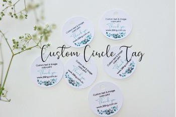 Circle Swing Tag Custom Colour Print 3.4cm circle, 22pcs